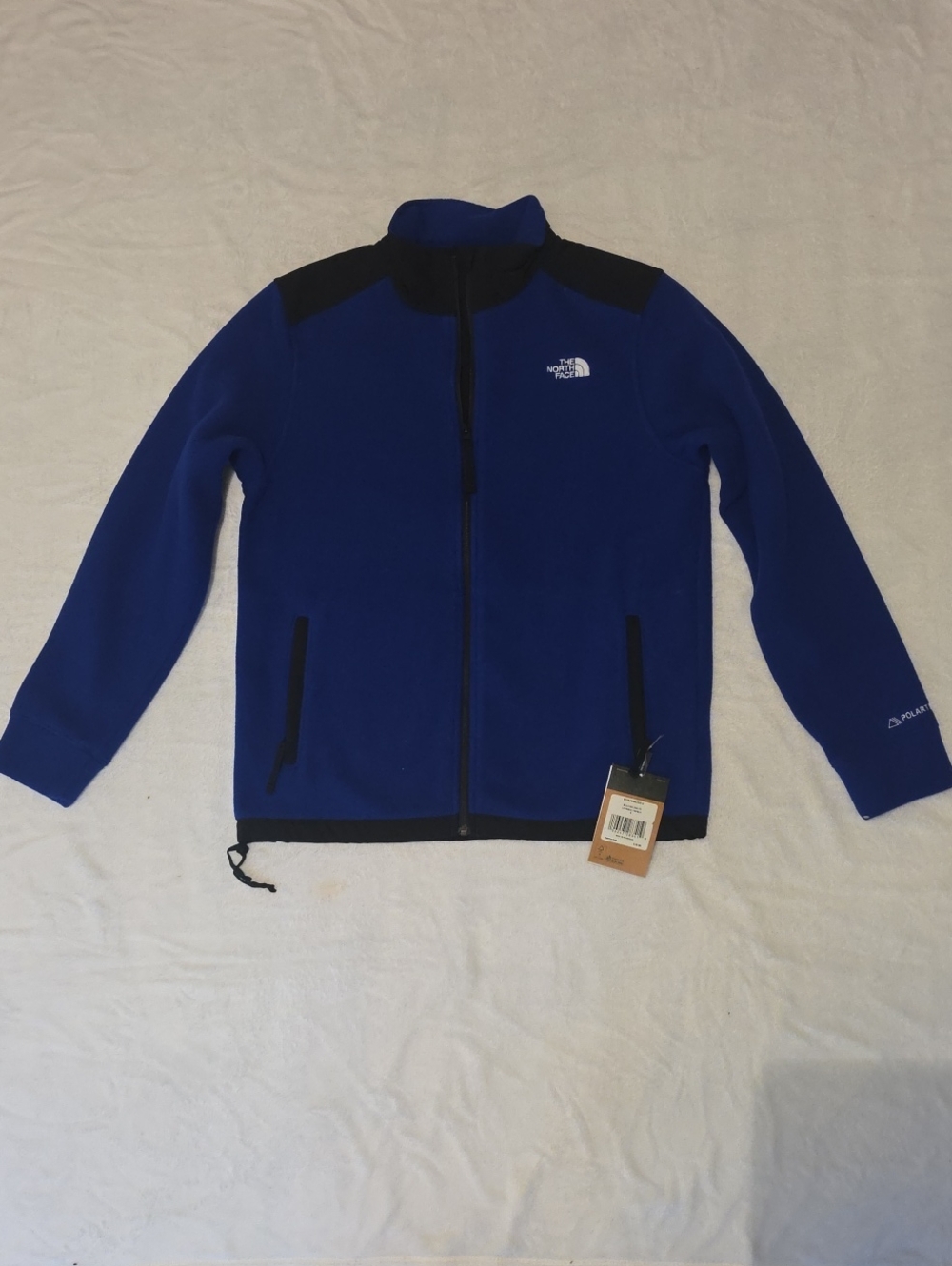 The North Face Men's Royal Blue Full-Zip Fleece Jacket with Black Accents